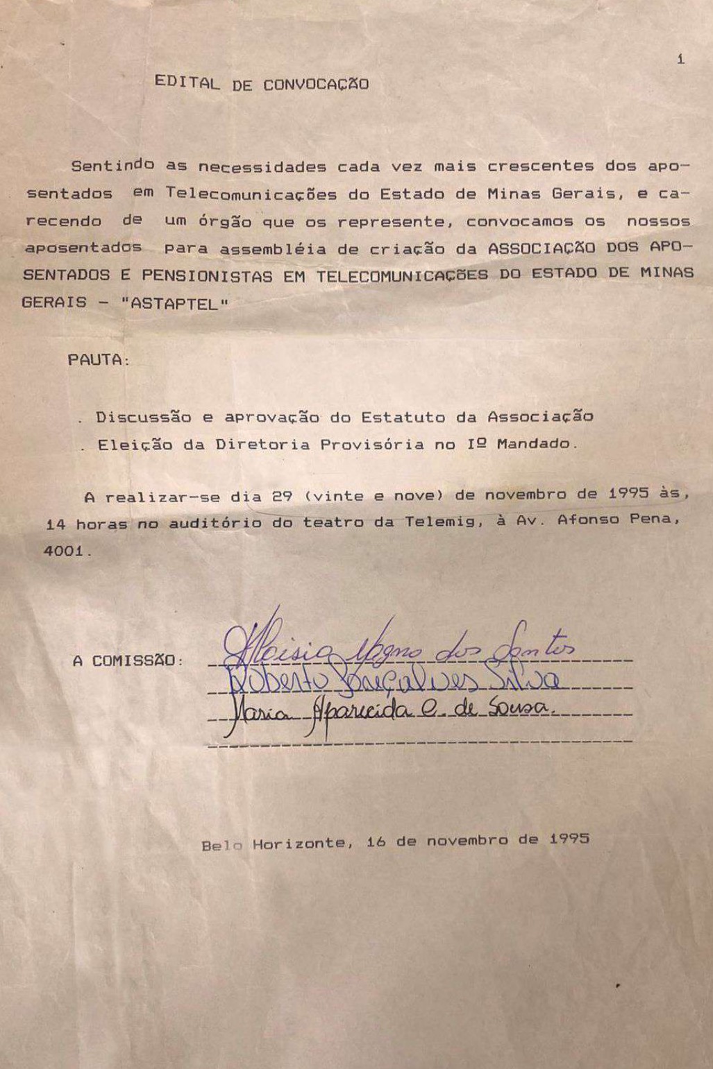 Primeiro edital Astaptel - Pag. 01